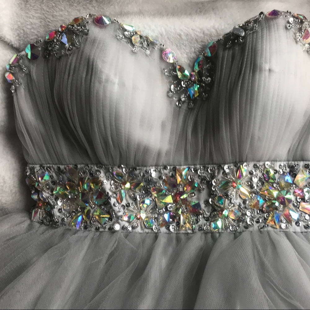 bedazzled homecoming/ prom dress